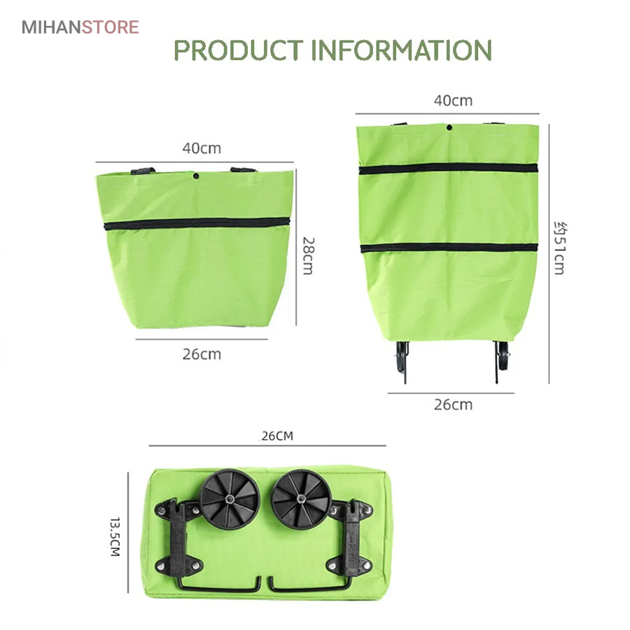 ساک خرید تاشو چرخ دار 2 ساک خرید تاشو چرخ دار - تصویر 2