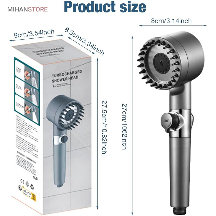 سردوش حمام ماساژور دار توربو 10 سردوش حمام ماساژور دار توربو - تصویر 10