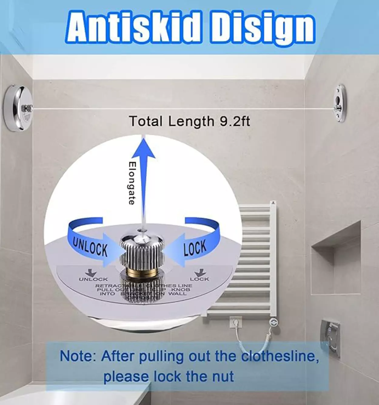 بند رخت استیل جمع شونده هتلی 8 بند رخت استیل جمع شونده هتلی - تصویر 8